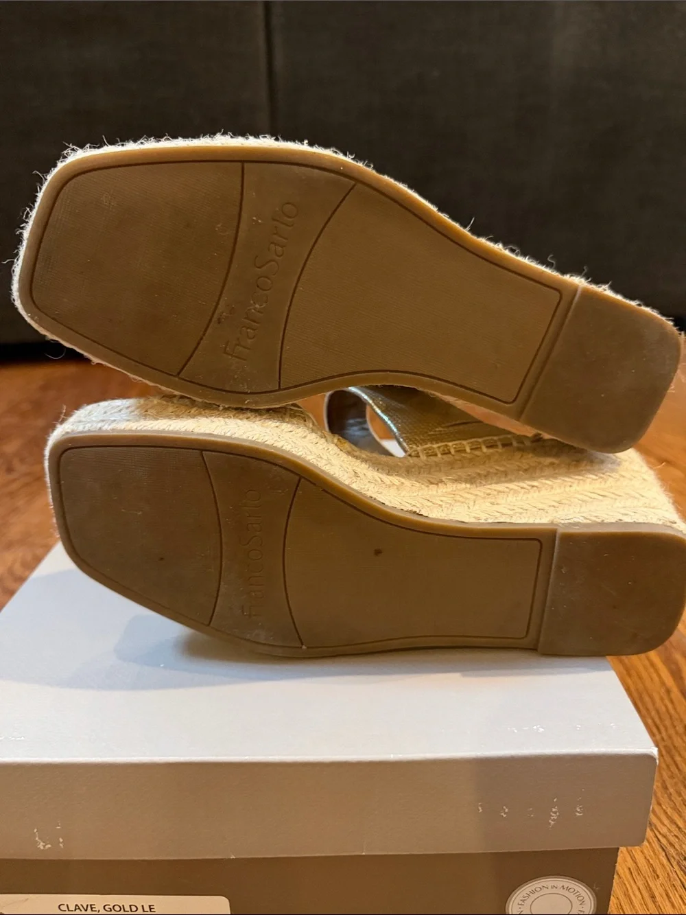Franco Sarto Clave Wedge Sandals - Gold Espadrille Wedge